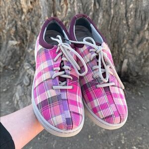 Dansko plaid lace up sneakers
